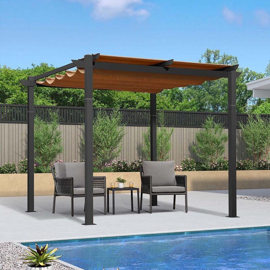 PURPLE LEAF Outdoor Retractable Pergola with Sun Shade Canopy Patio Aluminum Pergola for Garden - Image 10