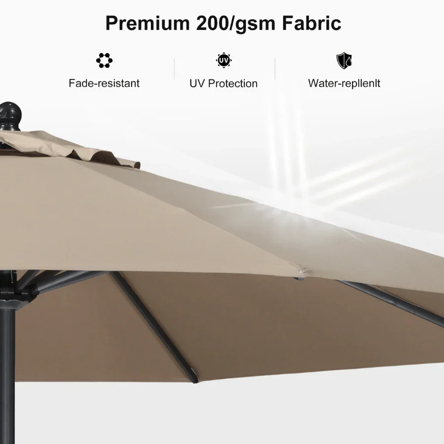 PURPLE LEAF Porch Table Umbrella with Crank and Tilt, Market Patio Umbrella - Image 107