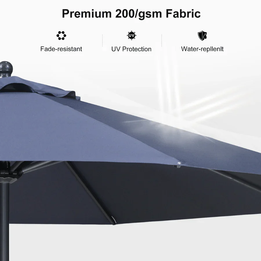 PURPLE LEAF Porch Table Umbrella with Crank and Tilt, Market Patio Umbrella - Image 109