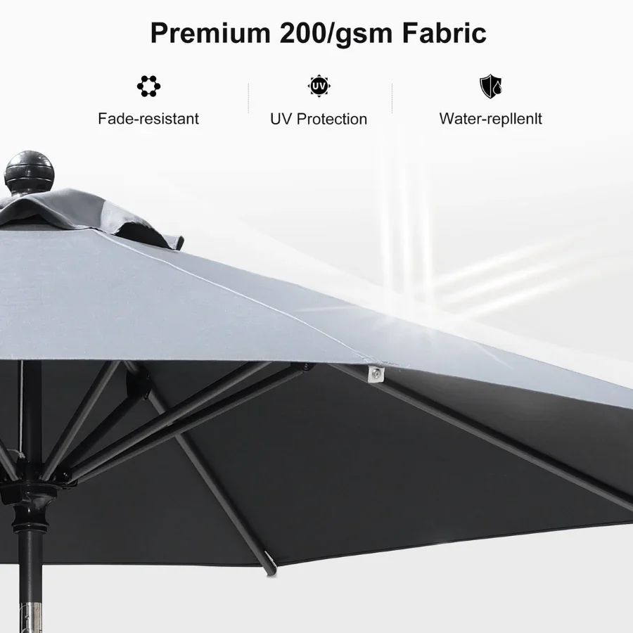 PURPLE LEAF Porch Table Umbrella with Crank and Tilt, Market Patio Umbrella - Image 110