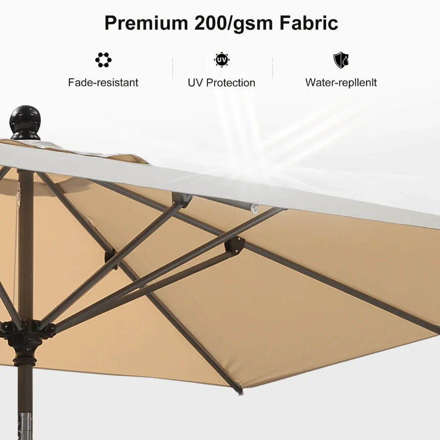 PURPLE LEAF Porch Table Umbrella with Crank and Tilt, Market Patio Umbrella - Image 114