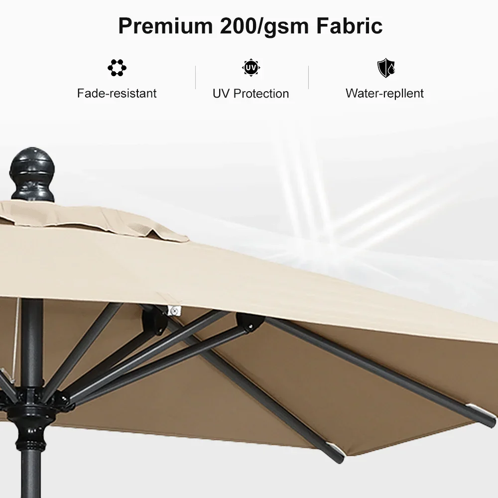PURPLE LEAF Porch Table Umbrella with Crank and Tilt, Market Patio Umbrella - Image 115