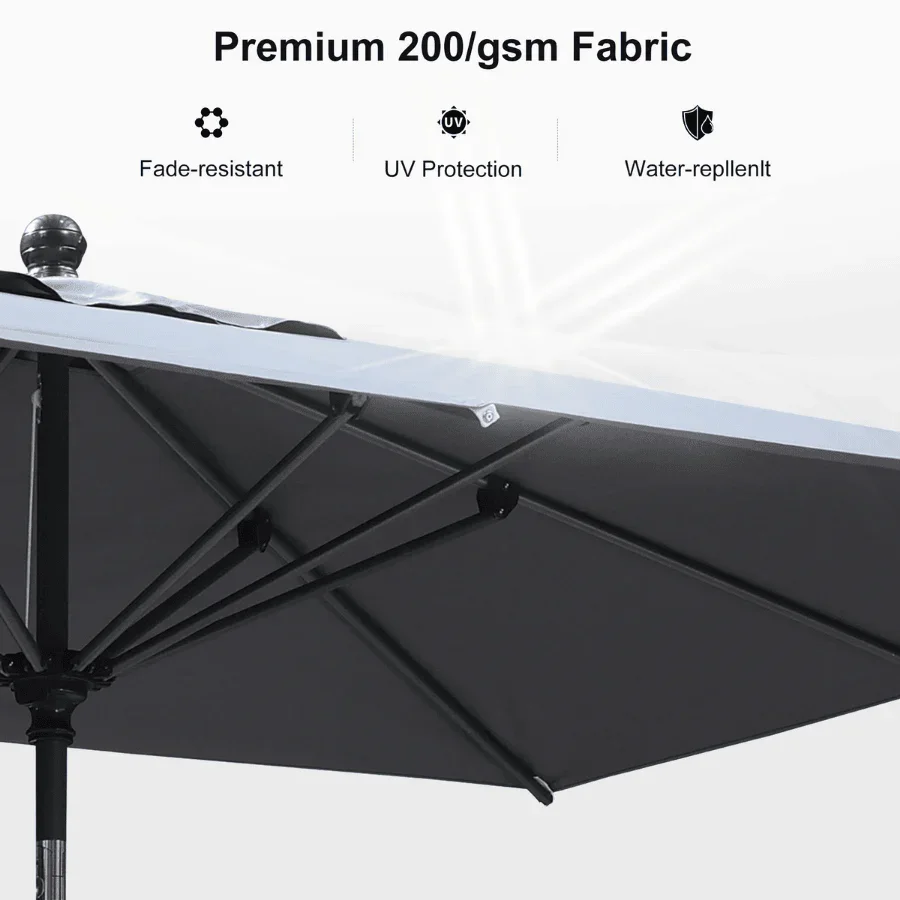 PURPLE LEAF Porch Table Umbrella with Crank and Tilt, Market Patio Umbrella - Image 117