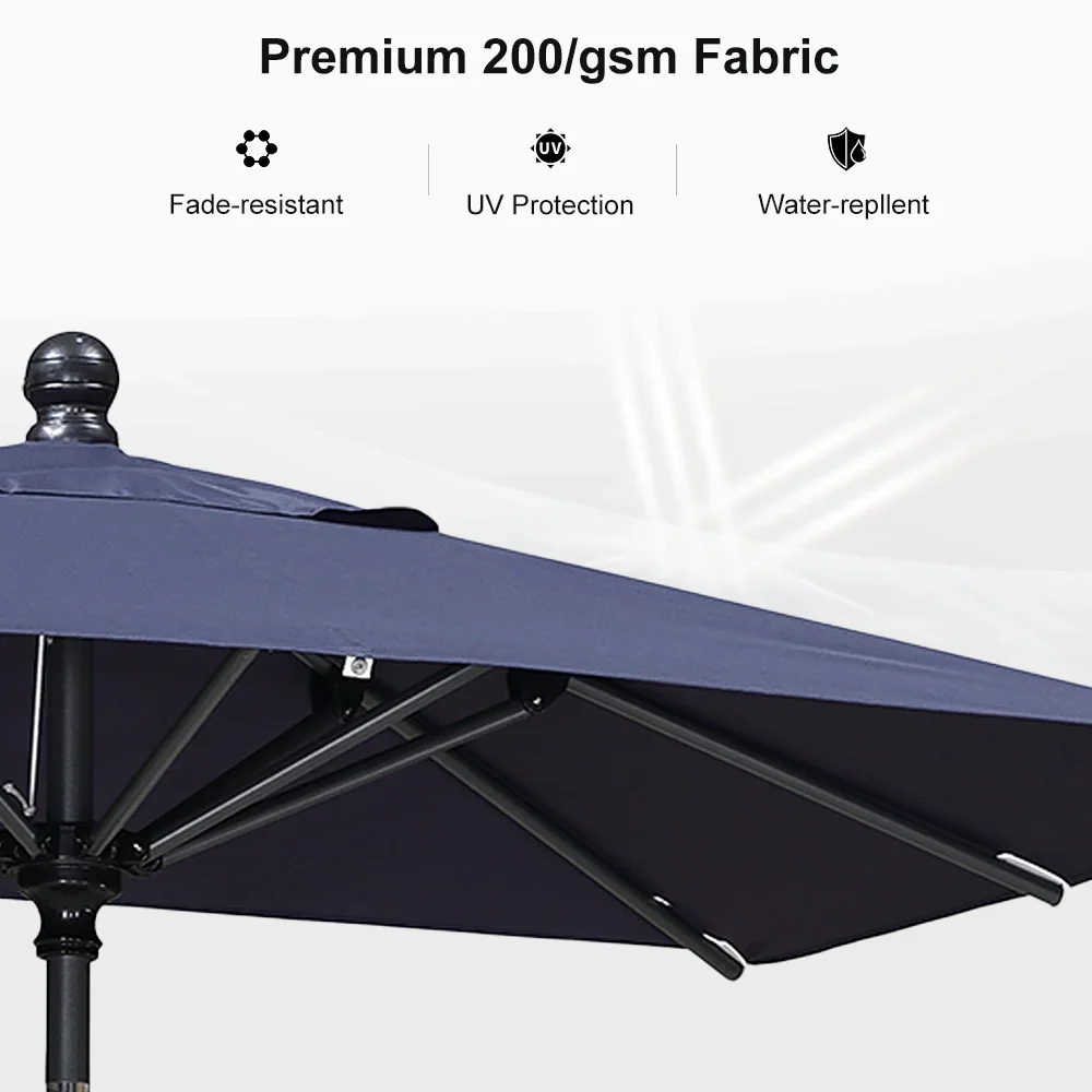 PURPLE LEAF Porch Table Umbrella with Crank and Tilt, Market Patio Umbrella - Image 118