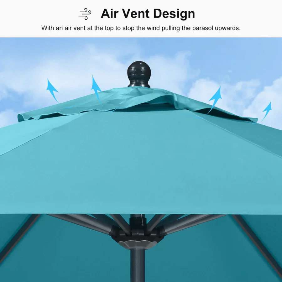 PURPLE LEAF Porch Table Umbrella with Crank and Tilt, Market Patio Umbrella - Image 119