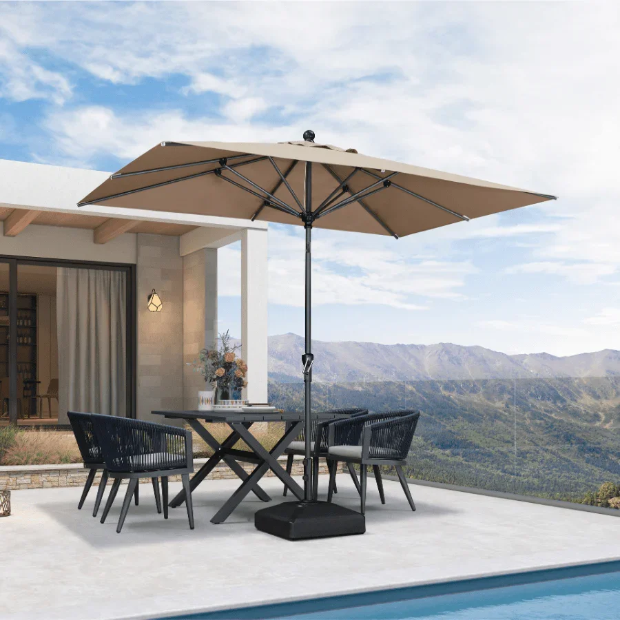 PURPLE LEAF Porch Table Umbrella with Crank and Tilt, Market Patio Umbrella - Image 12