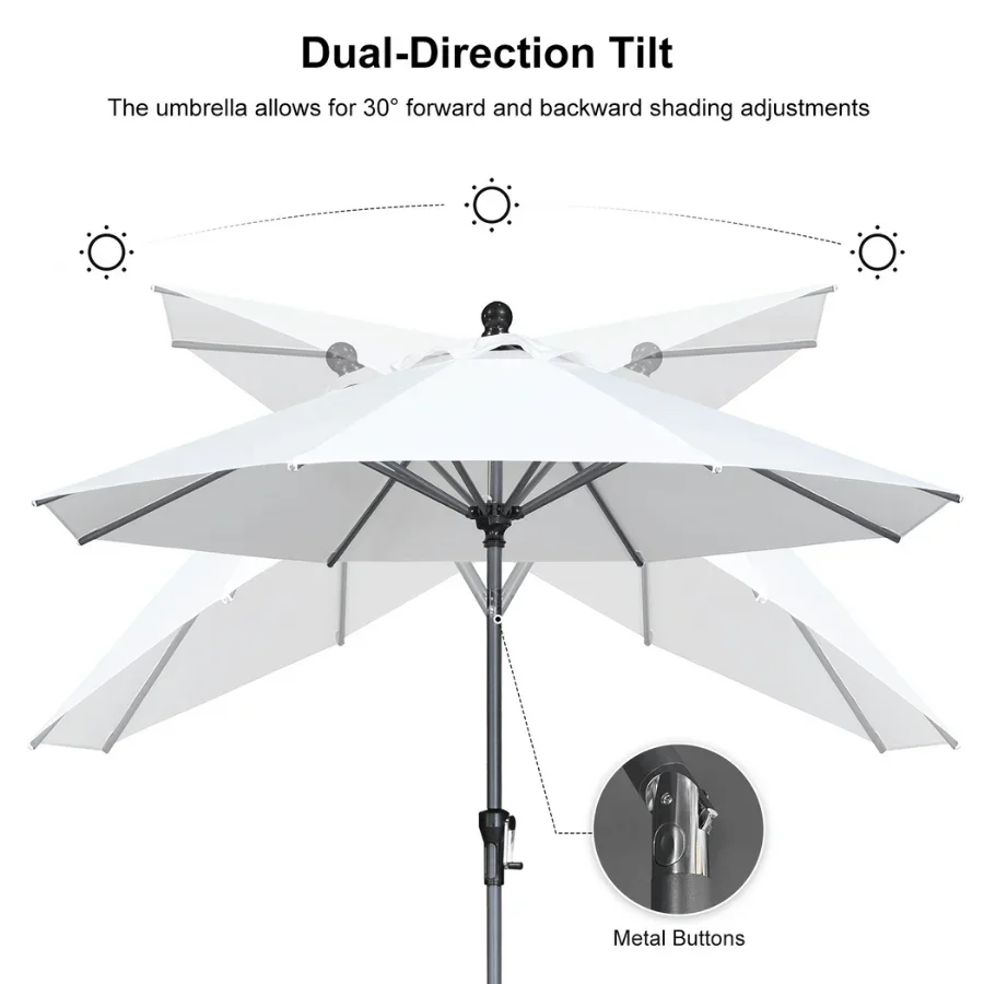 PURPLE LEAF Porch Table Umbrella with Crank and Tilt, Market Patio Umbrella - Image 127