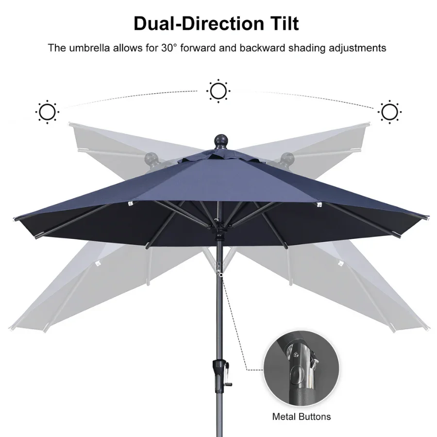 PURPLE LEAF Porch Table Umbrella with Crank and Tilt, Market Patio Umbrella - Image 131