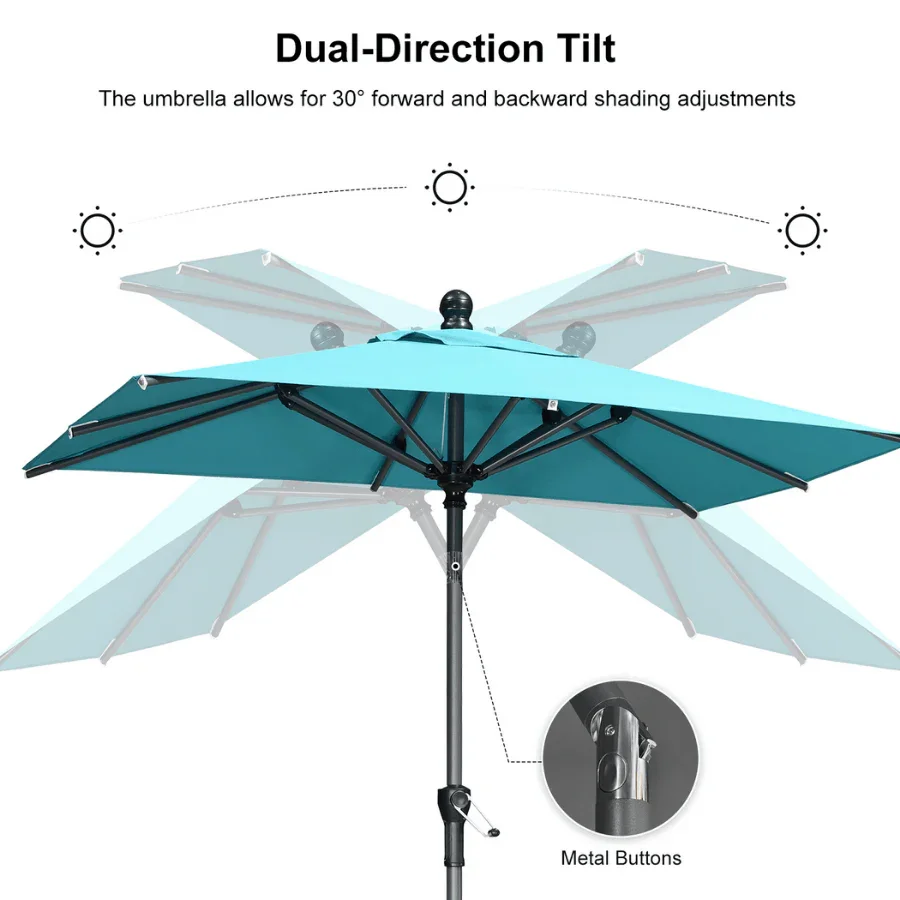 PURPLE LEAF Porch Table Umbrella with Crank and Tilt, Market Patio Umbrella - Image 133