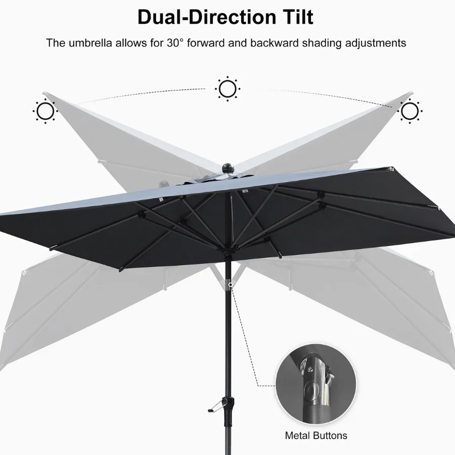 PURPLE LEAF Porch Table Umbrella with Crank and Tilt, Market Patio Umbrella - Image 137