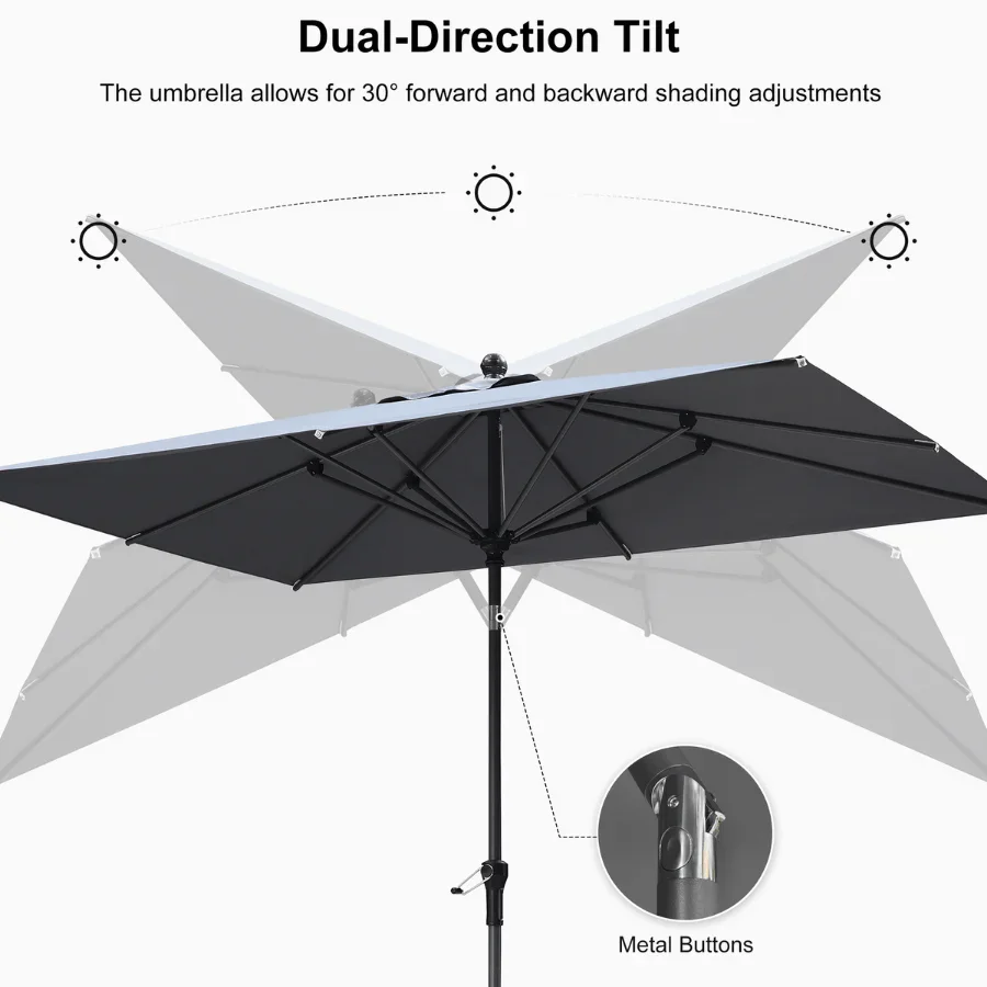 PURPLE LEAF Porch Table Umbrella with Crank and Tilt, Market Patio Umbrella - Image 139