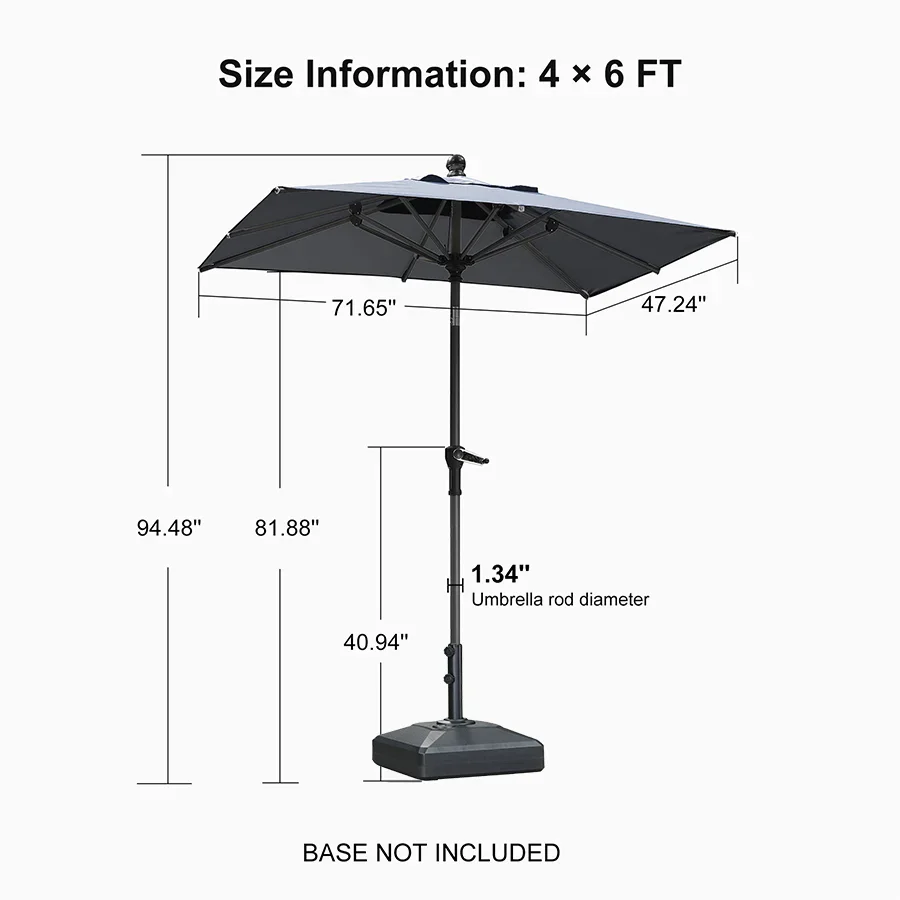PURPLE LEAF Porch Table Umbrella with Crank and Tilt, Market Patio Umbrella - Image 148