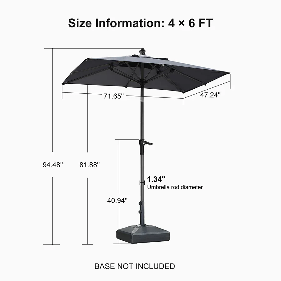 PURPLE LEAF Porch Table Umbrella with Crank and Tilt, Market Patio Umbrella - Image 149