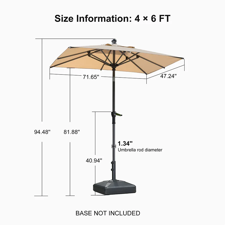 PURPLE LEAF Porch Table Umbrella with Crank and Tilt, Market Patio Umbrella - Image 150