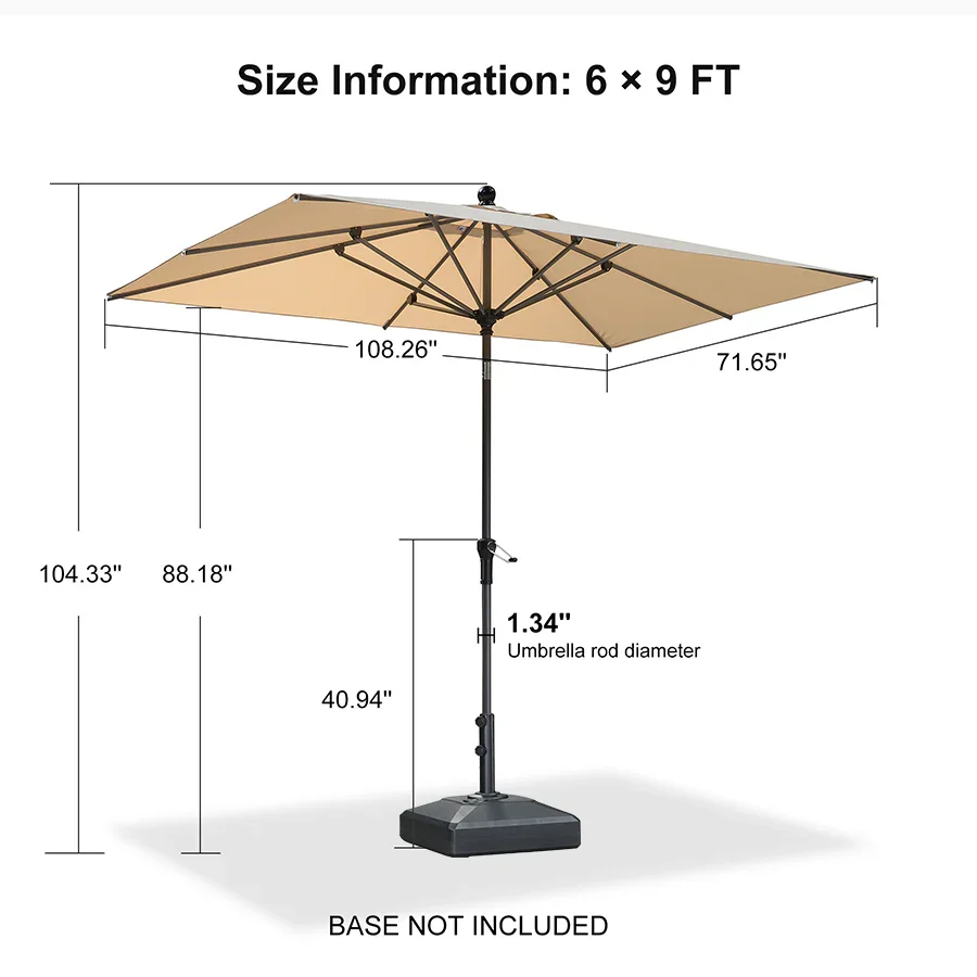 PURPLE LEAF Porch Table Umbrella with Crank and Tilt, Market Patio Umbrella - Image 151