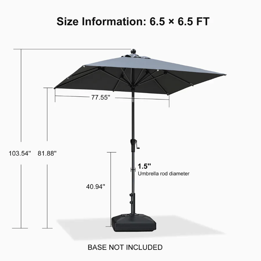 PURPLE LEAF Porch Table Umbrella with Crank and Tilt, Market Patio Umbrella - Image 154