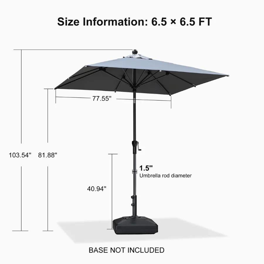 PURPLE LEAF Porch Table Umbrella with Crank and Tilt, Market Patio Umbrella - Image 155