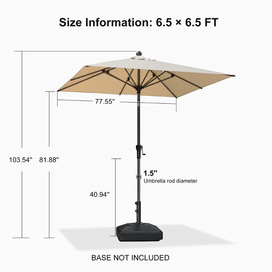 PURPLE LEAF Porch Table Umbrella with Crank and Tilt, Market Patio Umbrella - Image 156