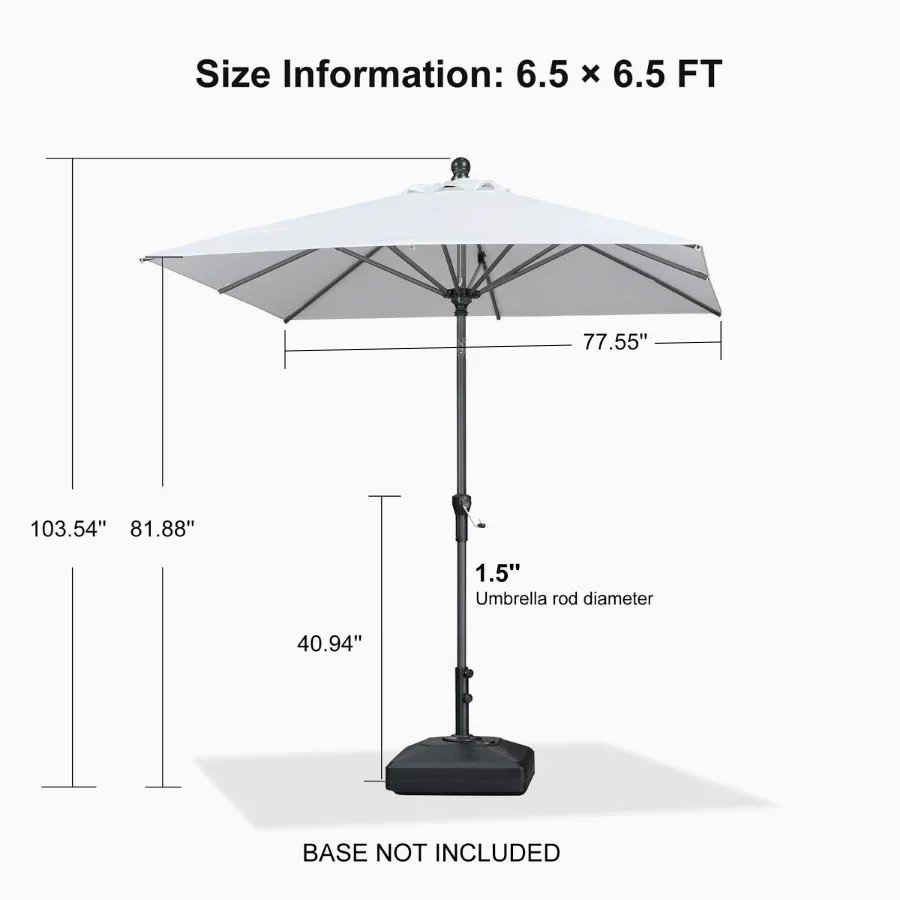 PURPLE LEAF Porch Table Umbrella with Crank and Tilt, Market Patio Umbrella - Image 157