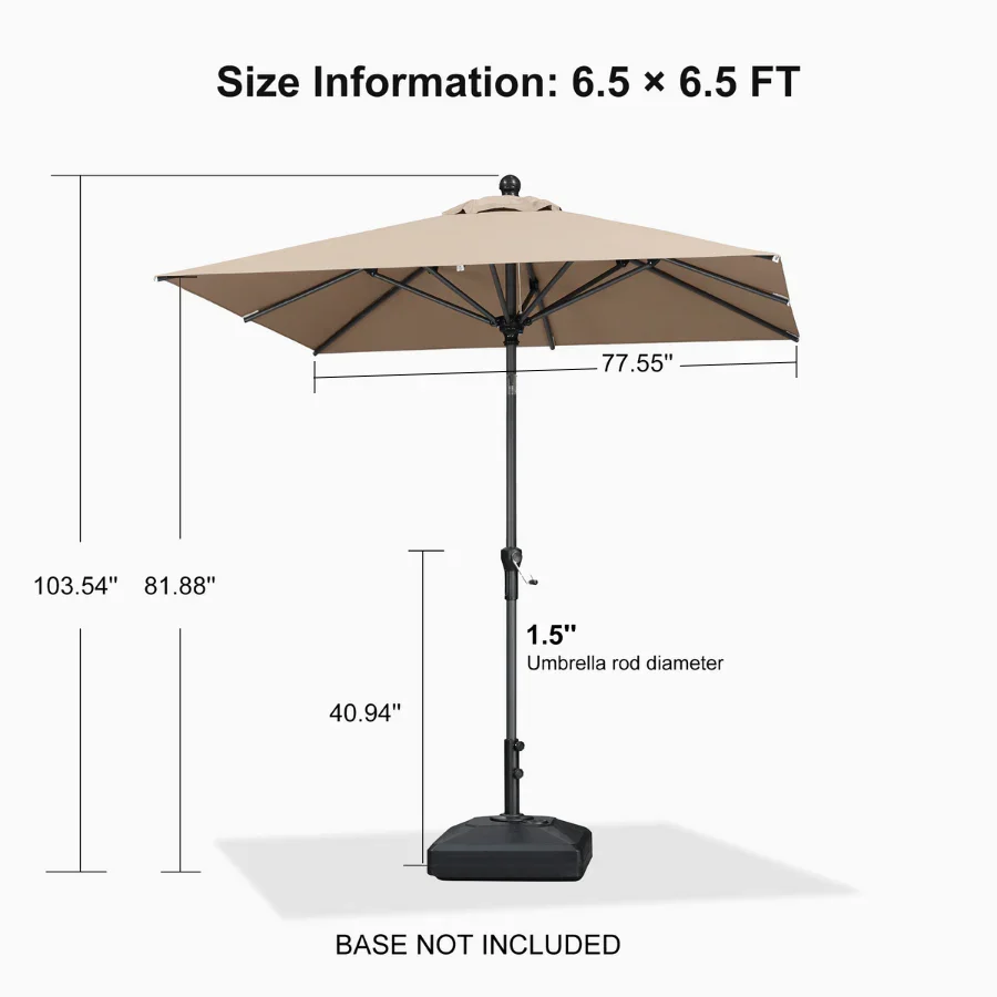PURPLE LEAF Porch Table Umbrella with Crank and Tilt, Market Patio Umbrella - Image 158