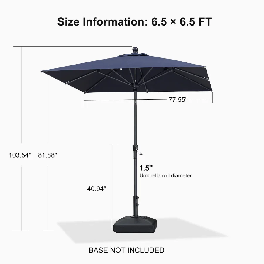 PURPLE LEAF Porch Table Umbrella with Crank and Tilt, Market Patio Umbrella - Image 159