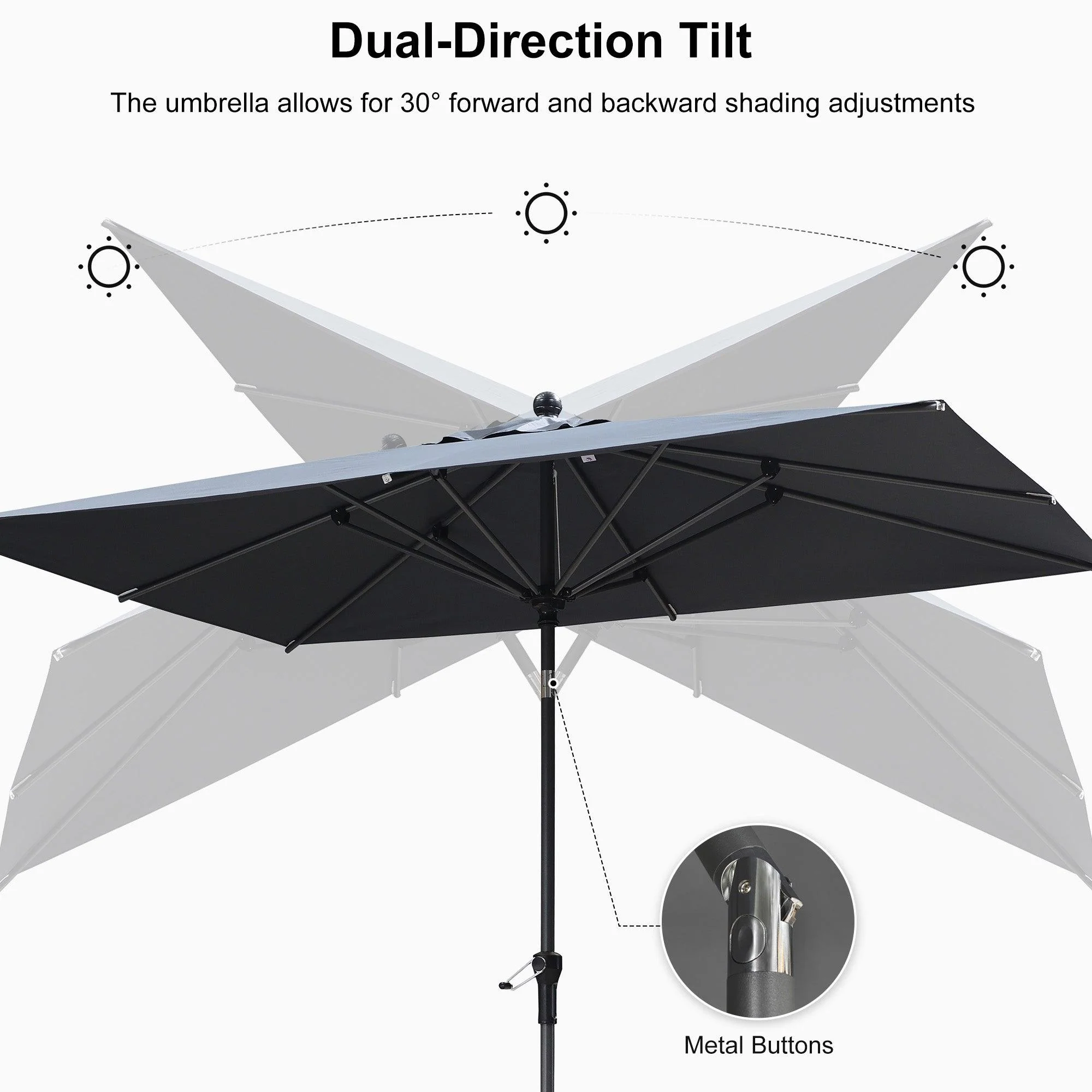 PURPLE LEAF Porch Table Umbrella with Crank and Tilt, Market Patio Umbrella - Image 16
