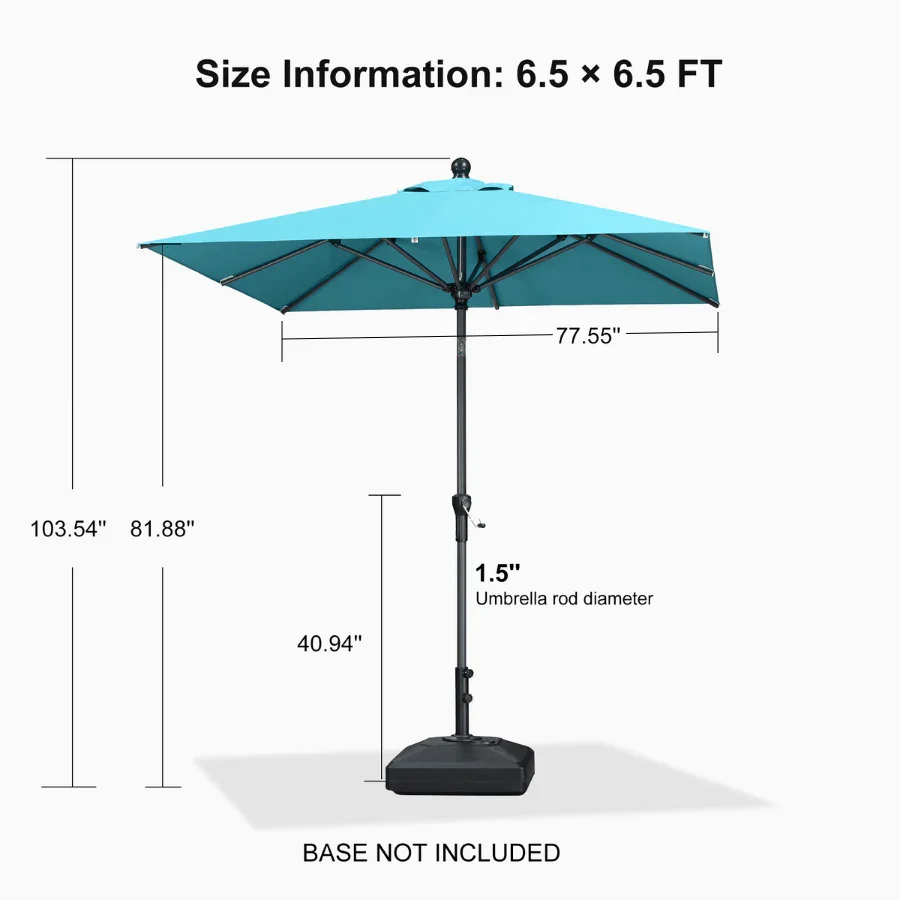 PURPLE LEAF Porch Table Umbrella with Crank and Tilt, Market Patio Umbrella - Image 160