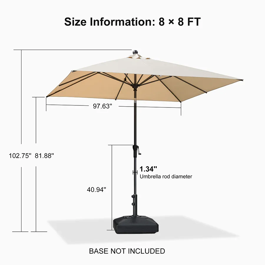 PURPLE LEAF Porch Table Umbrella with Crank and Tilt, Market Patio Umbrella - Image 161
