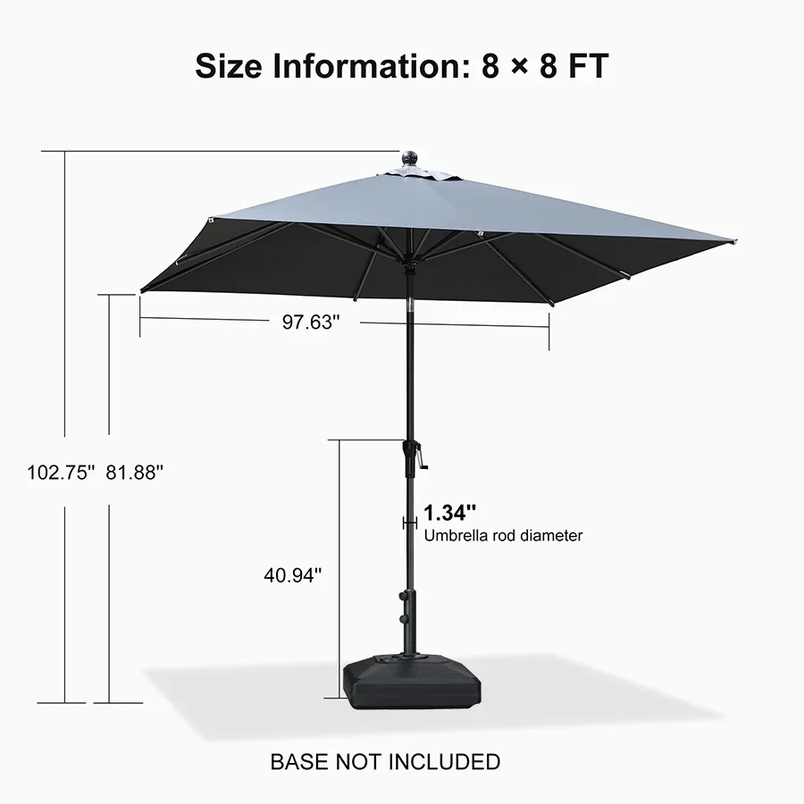 PURPLE LEAF Porch Table Umbrella with Crank and Tilt, Market Patio Umbrella - Image 162