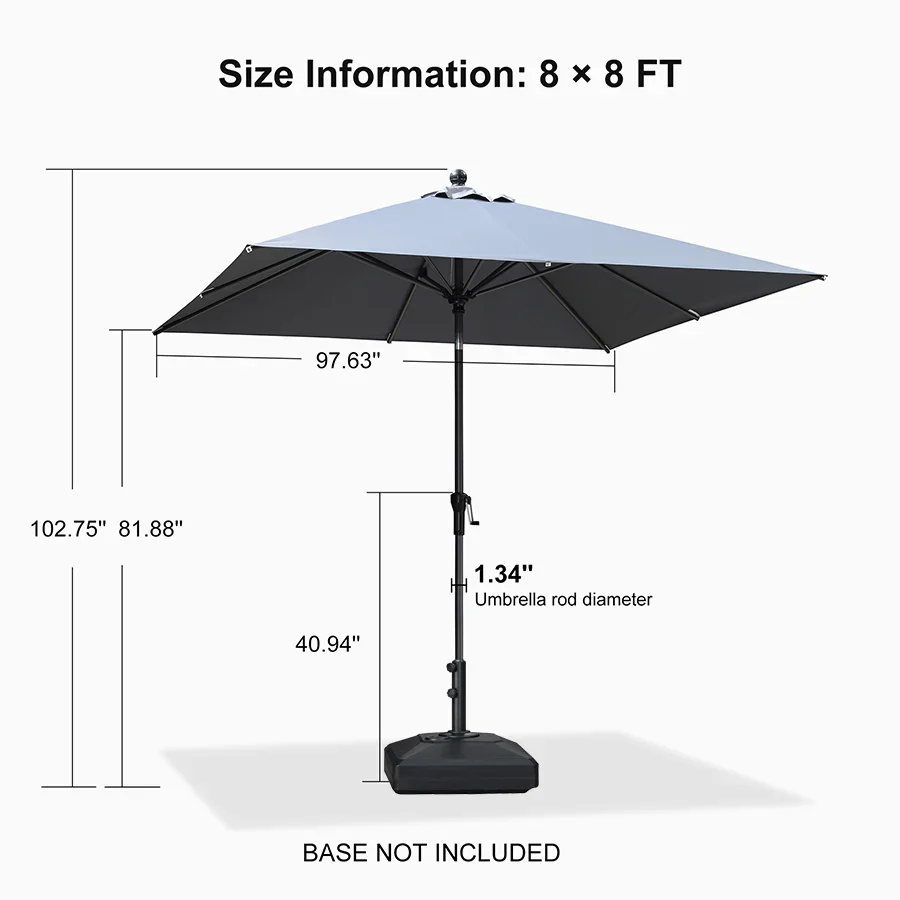 PURPLE LEAF Porch Table Umbrella with Crank and Tilt, Market Patio Umbrella - Image 163