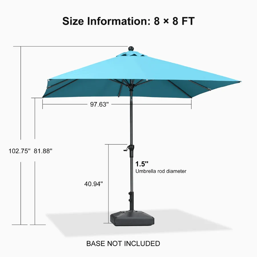 PURPLE LEAF Porch Table Umbrella with Crank and Tilt, Market Patio Umbrella - Image 164