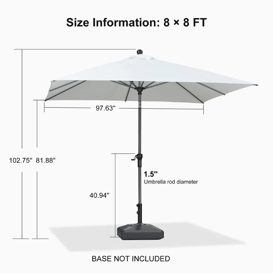 PURPLE LEAF Porch Table Umbrella with Crank and Tilt, Market Patio Umbrella - Image 166