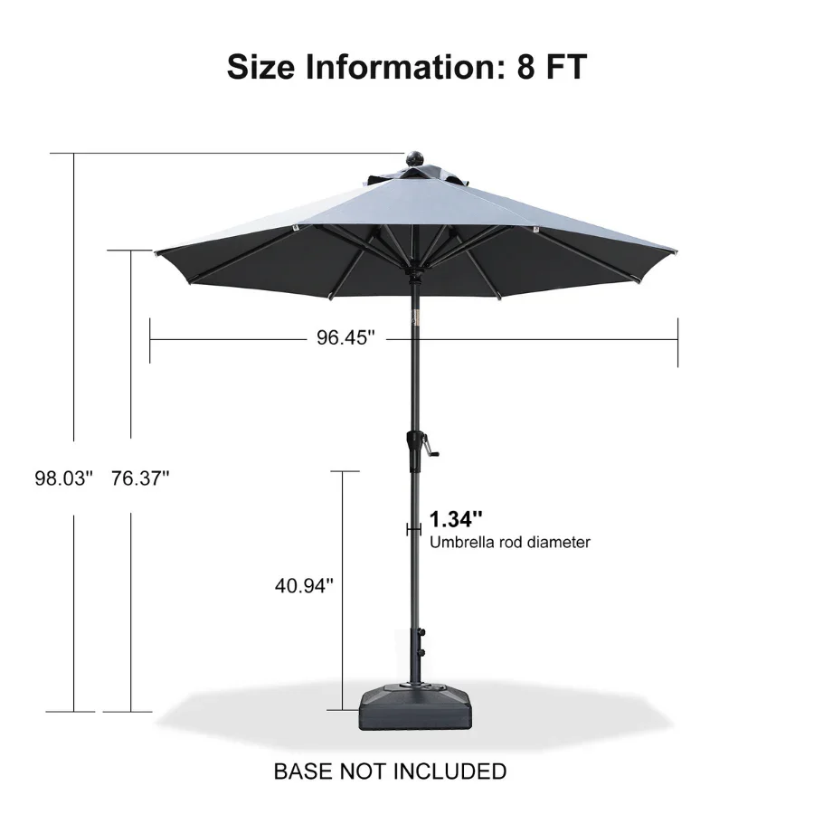 PURPLE LEAF Porch Table Umbrella with Crank and Tilt, Market Patio Umbrella - Image 171