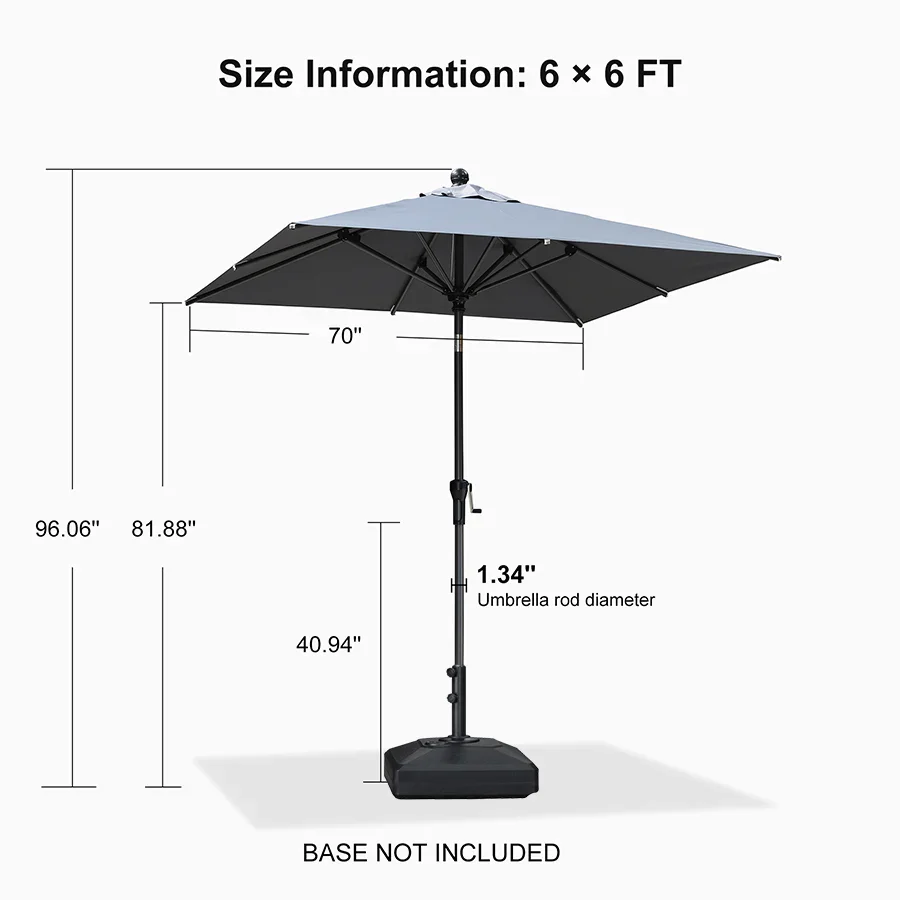 PURPLE LEAF Porch Table Umbrella with Crank and Tilt, Market Patio Umbrella - Image 178