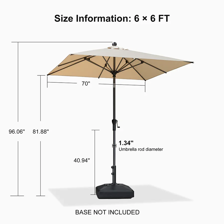 PURPLE LEAF Porch Table Umbrella with Crank and Tilt, Market Patio Umbrella - Image 179