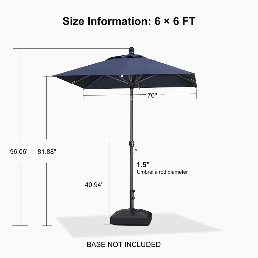PURPLE LEAF Porch Table Umbrella with Crank and Tilt, Market Patio Umbrella - Image 180
