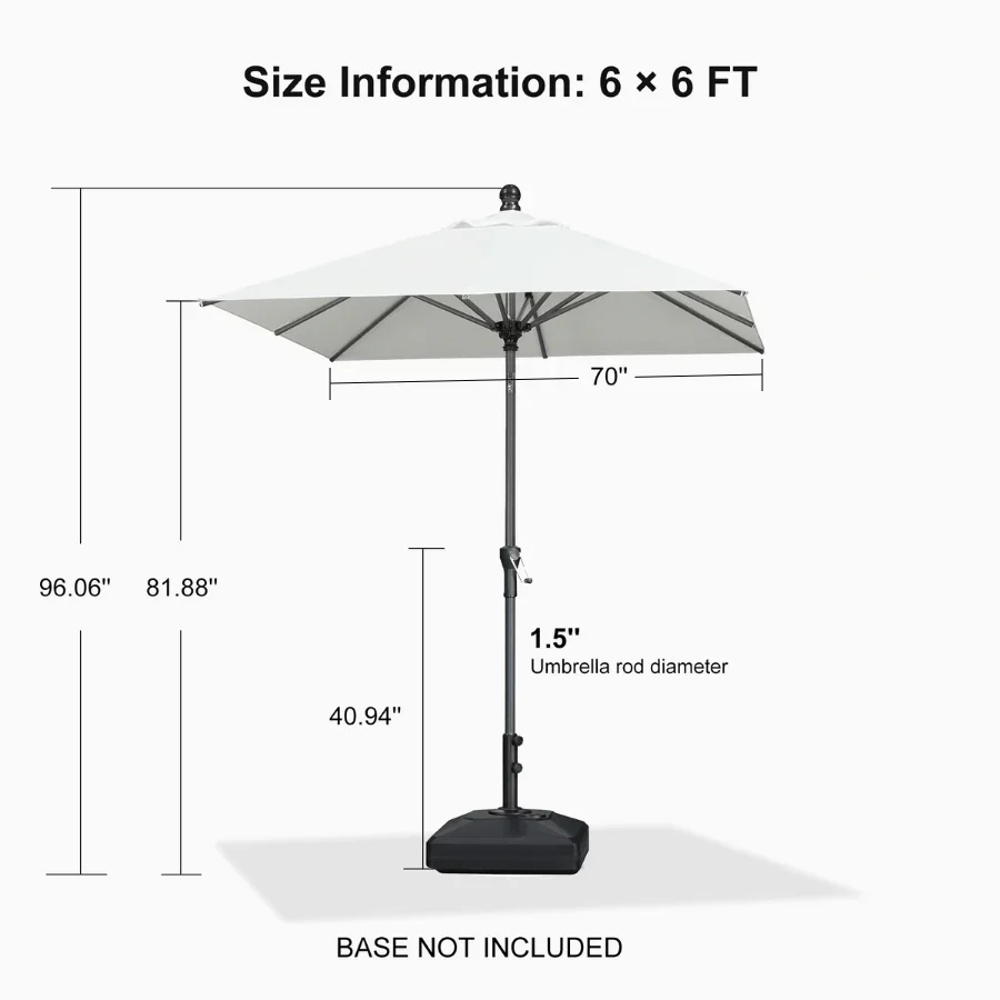 PURPLE LEAF Porch Table Umbrella with Crank and Tilt, Market Patio Umbrella - Image 181