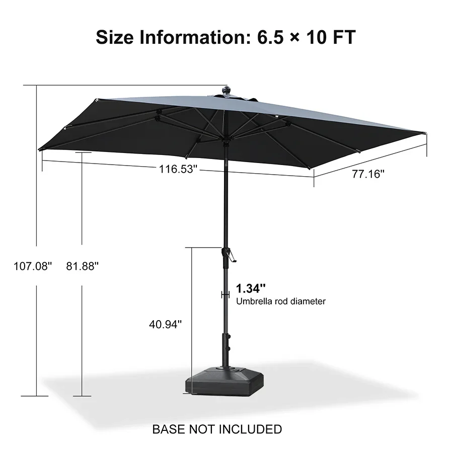 PURPLE LEAF Porch Table Umbrella with Crank and Tilt, Market Patio Umbrella - Image 184