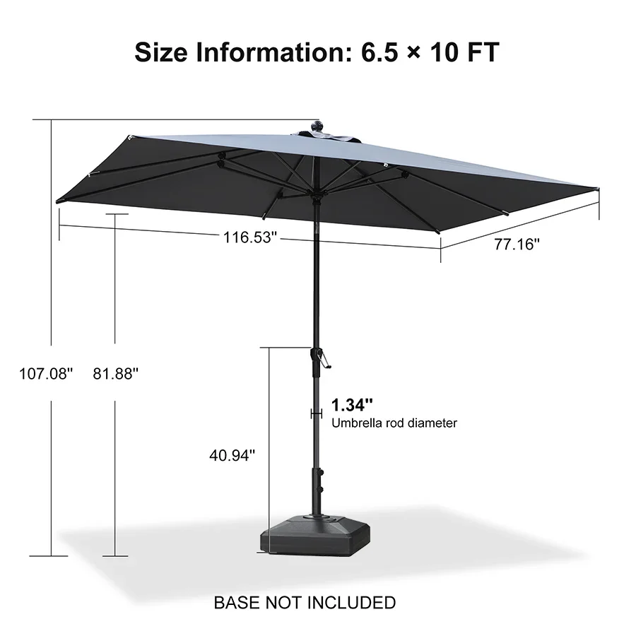 PURPLE LEAF Porch Table Umbrella with Crank and Tilt, Market Patio Umbrella - Image 185