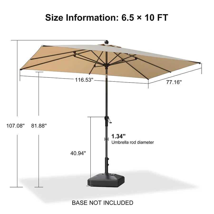 PURPLE LEAF Porch Table Umbrella with Crank and Tilt, Market Patio Umbrella - Image 186