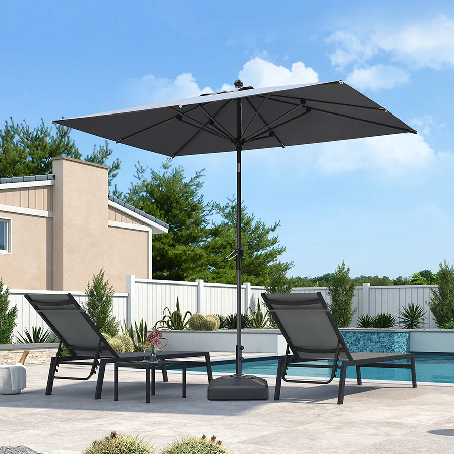 PURPLE LEAF Porch Table Umbrella with Crank and Tilt, Market Patio Umbrella - Image 193