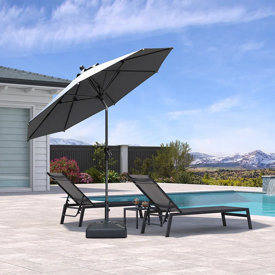 PURPLE LEAF Porch Table Umbrella with Crank and Tilt, Market Patio Umbrella - Image 209