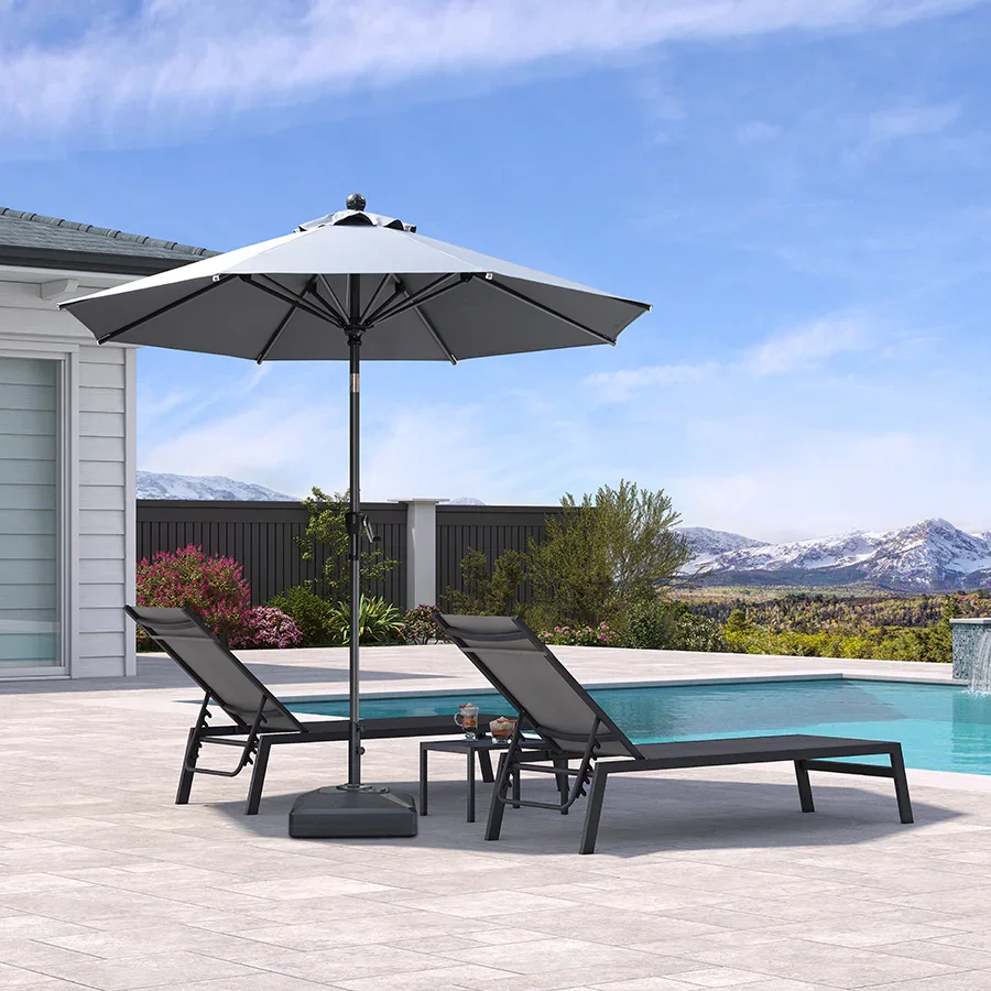 PURPLE LEAF Porch Table Umbrella with Crank and Tilt, Market Patio Umbrella - Image 217