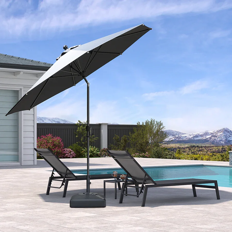 PURPLE LEAF Porch Table Umbrella with Crank and Tilt, Market Patio Umbrella - Image 226