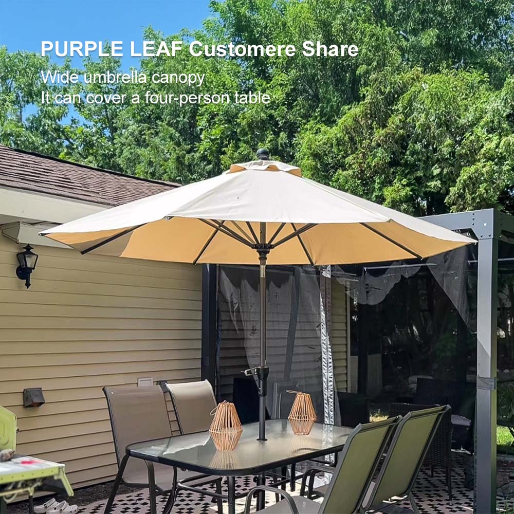 PURPLE LEAF Porch Table Umbrella with Crank and Tilt, Market Patio Umbrella - Image 233