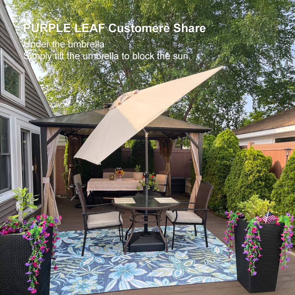 PURPLE LEAF Porch Table Umbrella with Crank and Tilt, Market Patio Umbrella - Image 234