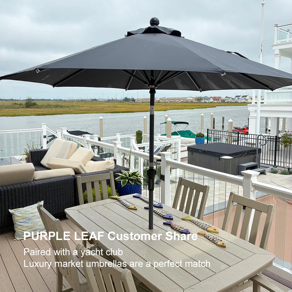 PURPLE LEAF Porch Table Umbrella with Crank and Tilt, Market Patio Umbrella - Image 235