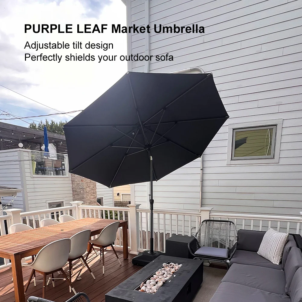 PURPLE LEAF Porch Table Umbrella with Crank and Tilt, Market Patio Umbrella - Image 236