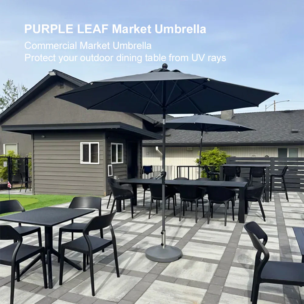 PURPLE LEAF Porch Table Umbrella with Crank and Tilt, Market Patio Umbrella - Image 237
