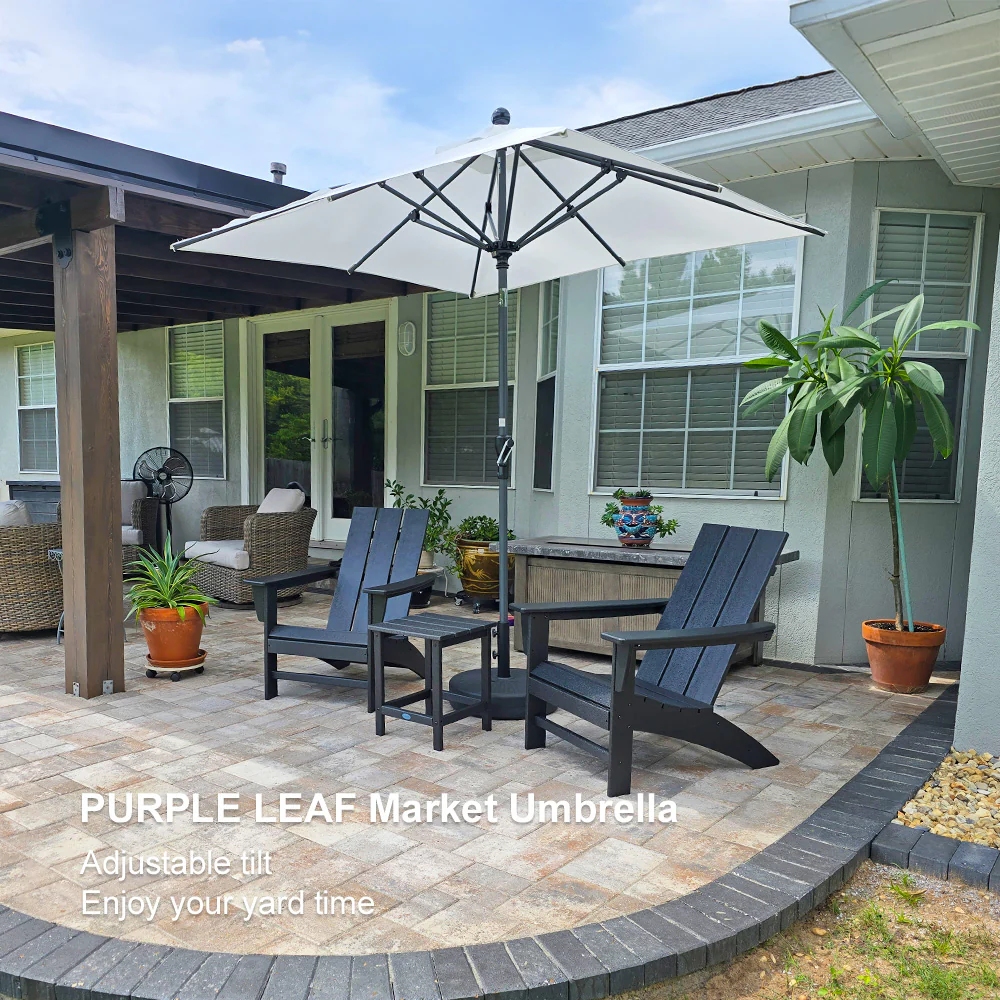 PURPLE LEAF Porch Table Umbrella with Crank and Tilt, Market Patio Umbrella - Image 240